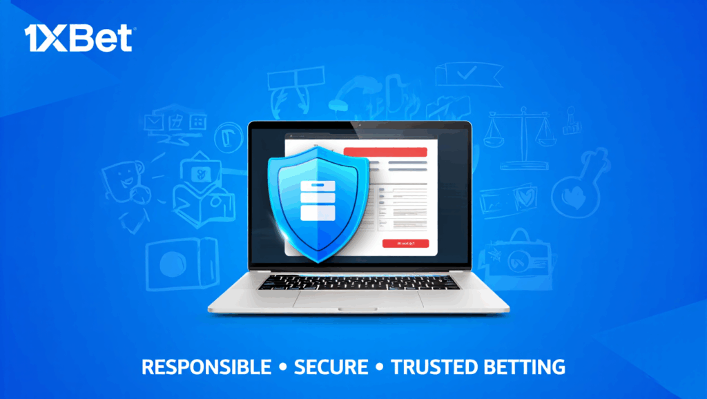 Computer screen displaying a protected form with secure access on 1xBet